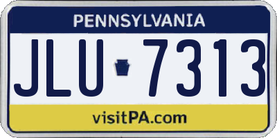 PA license plate JLU7313