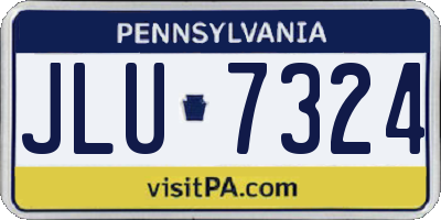 PA license plate JLU7324