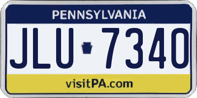 PA license plate JLU7340