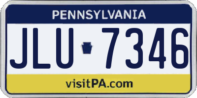 PA license plate JLU7346