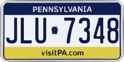 PA license plate JLU7348