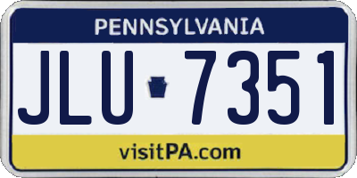 PA license plate JLU7351