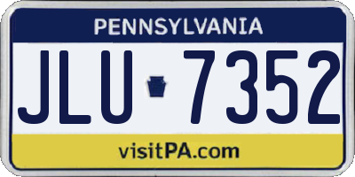 PA license plate JLU7352