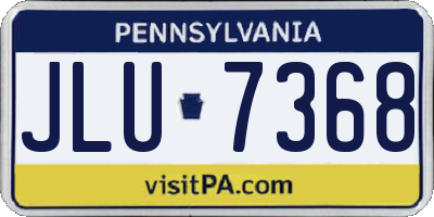 PA license plate JLU7368