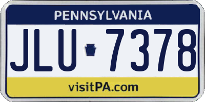 PA license plate JLU7378