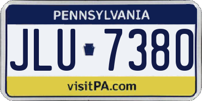 PA license plate JLU7380
