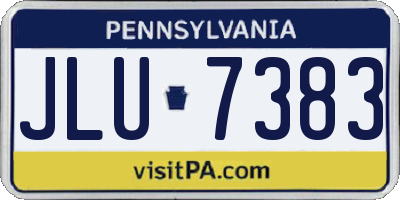 PA license plate JLU7383