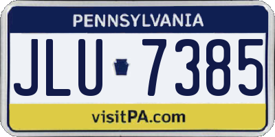 PA license plate JLU7385