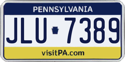 PA license plate JLU7389