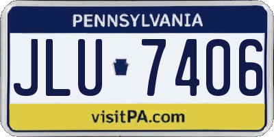 PA license plate JLU7406