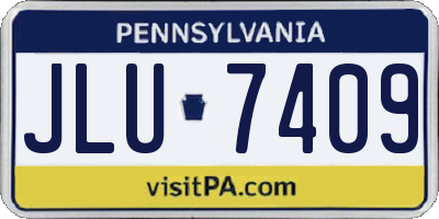 PA license plate JLU7409