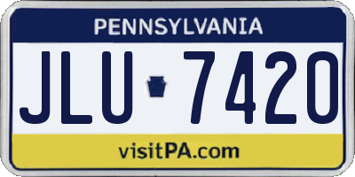 PA license plate JLU7420