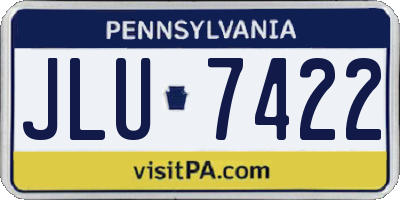 PA license plate JLU7422