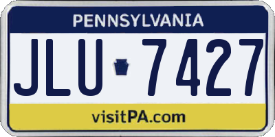 PA license plate JLU7427