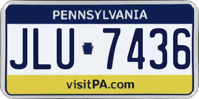 PA license plate JLU7436