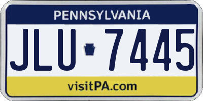 PA license plate JLU7445