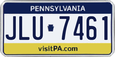 PA license plate JLU7461