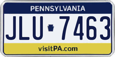 PA license plate JLU7463