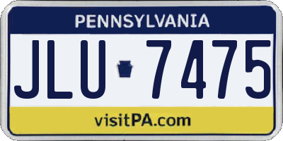 PA license plate JLU7475