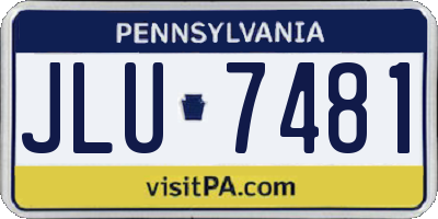 PA license plate JLU7481