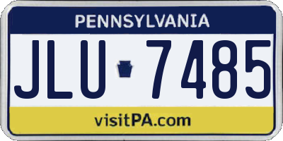 PA license plate JLU7485