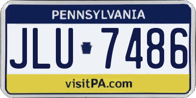 PA license plate JLU7486