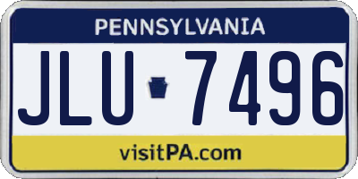 PA license plate JLU7496