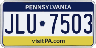 PA license plate JLU7503
