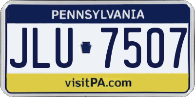 PA license plate JLU7507