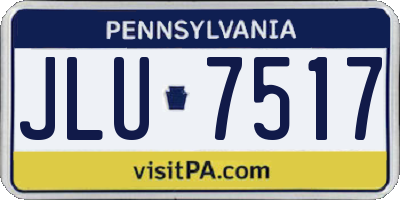 PA license plate JLU7517