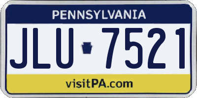 PA license plate JLU7521