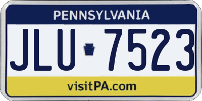PA license plate JLU7523