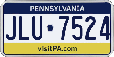 PA license plate JLU7524
