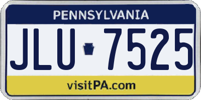 PA license plate JLU7525