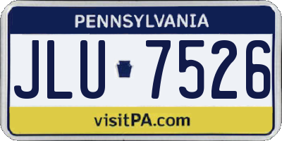 PA license plate JLU7526