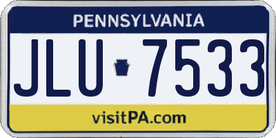 PA license plate JLU7533