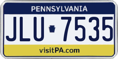PA license plate JLU7535