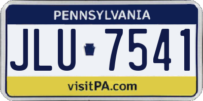 PA license plate JLU7541