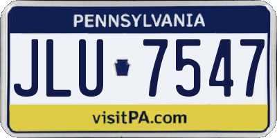 PA license plate JLU7547