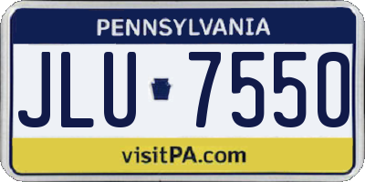 PA license plate JLU7550