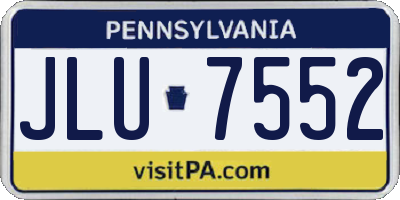 PA license plate JLU7552