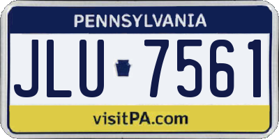 PA license plate JLU7561