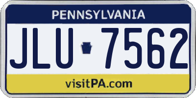 PA license plate JLU7562