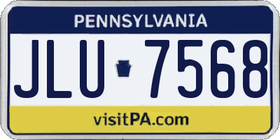 PA license plate JLU7568