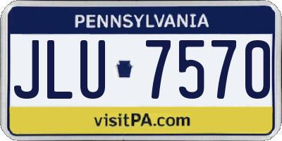 PA license plate JLU7570