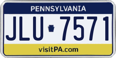 PA license plate JLU7571