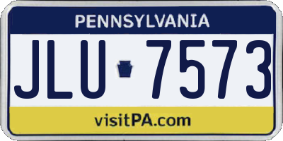 PA license plate JLU7573