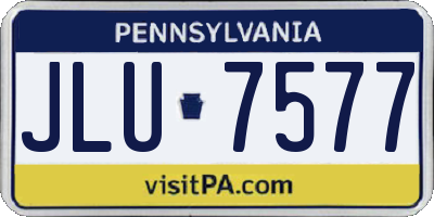 PA license plate JLU7577