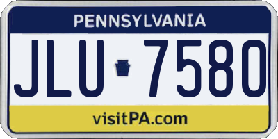 PA license plate JLU7580