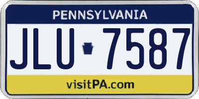 PA license plate JLU7587